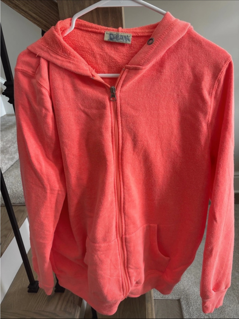 Bobbie Brooks Coral Zip-Front Hoodie XL